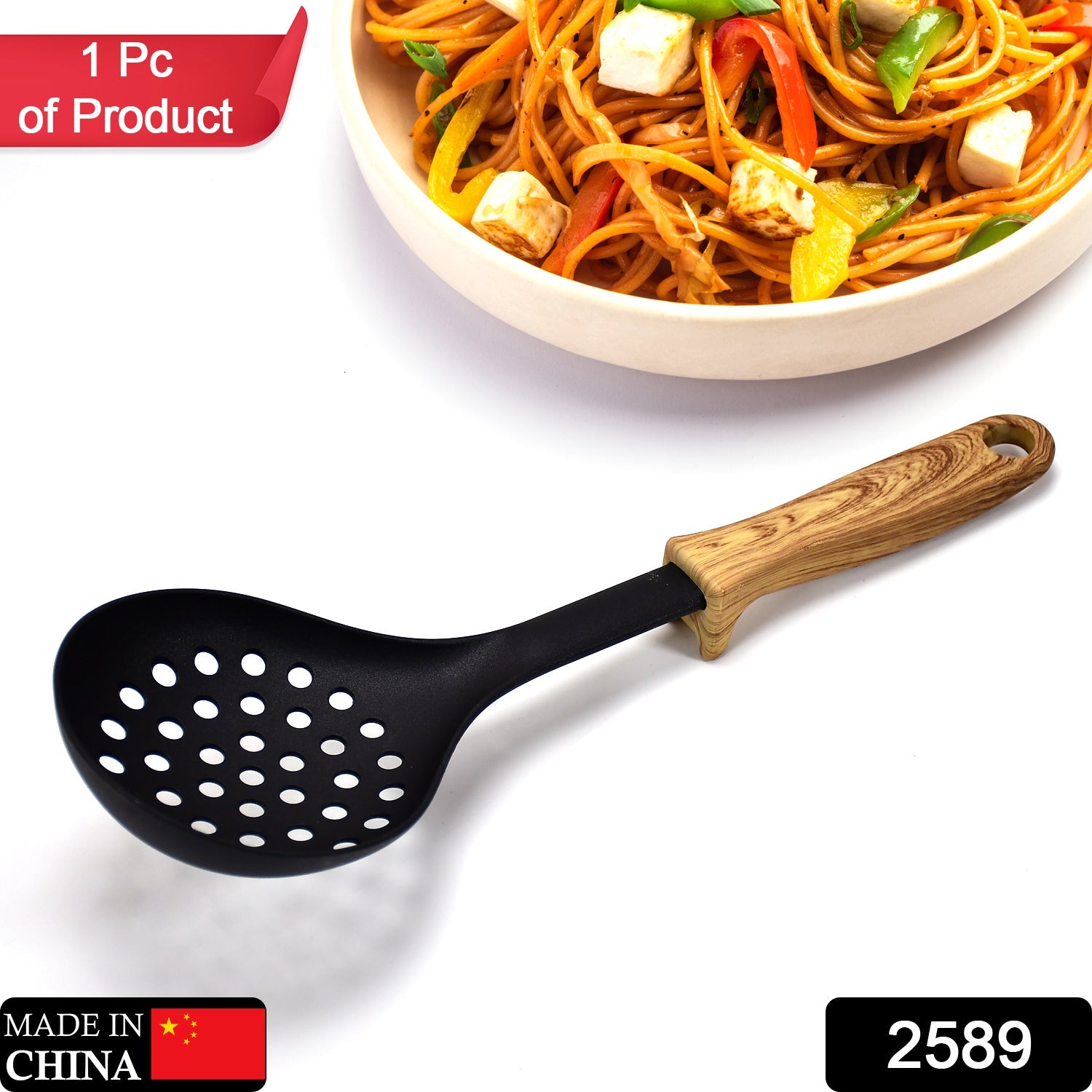 2589 Wooden Handle Design Silicone Kitchenware Non-stick Cookware Cooking Shovel Spoon Slotted Shovel Kitchen Utensils with Storage Bucket DeoDap 2589 Wooden Handle Design Silicone Kitchenware Non-stick Cookware Cooking Shovel Spoon Slotted Shovel Kitchen Utensils with Storage Bucket DeoDap